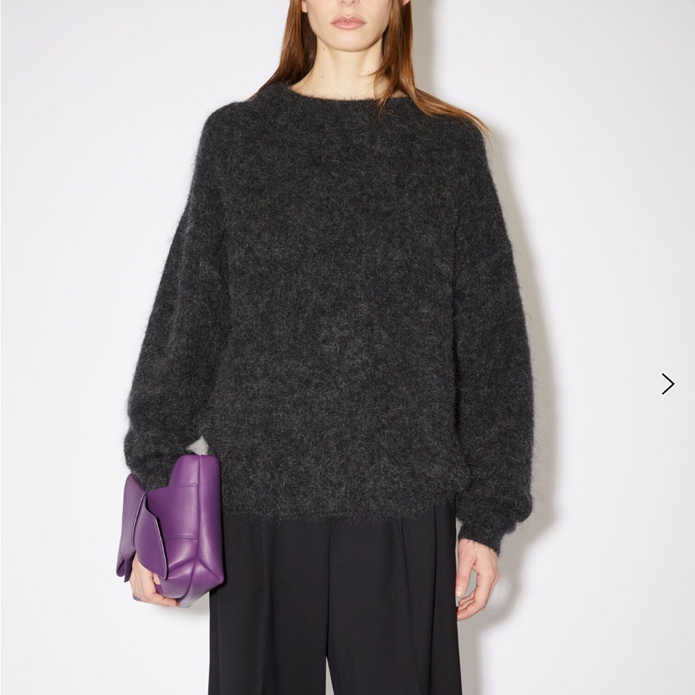 Acne Studios Anthracite Mohair Wool Crew Neck Jumper XS